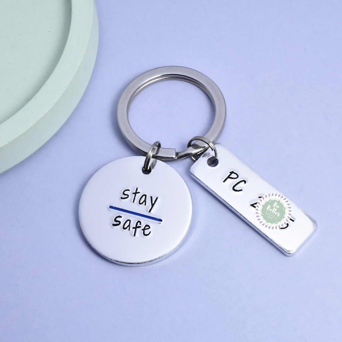 Thin Blue Line Keyring • Police Officer Gift • Personalised Policing Gift • Stay Safe • First Responder Gift • Special Constable Gift • PCSO