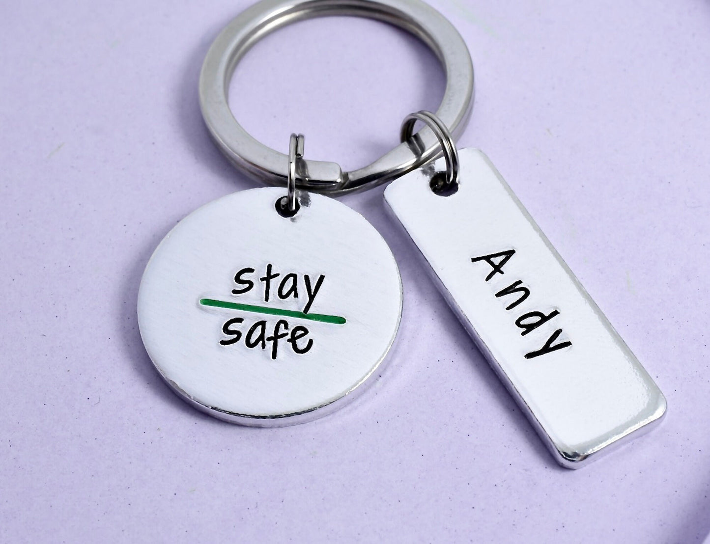 Thin Green Line Keyring • Paramedic Gift • Personalised Medic Gift • Stay Safe • First Responders Gift • Small Key Ring