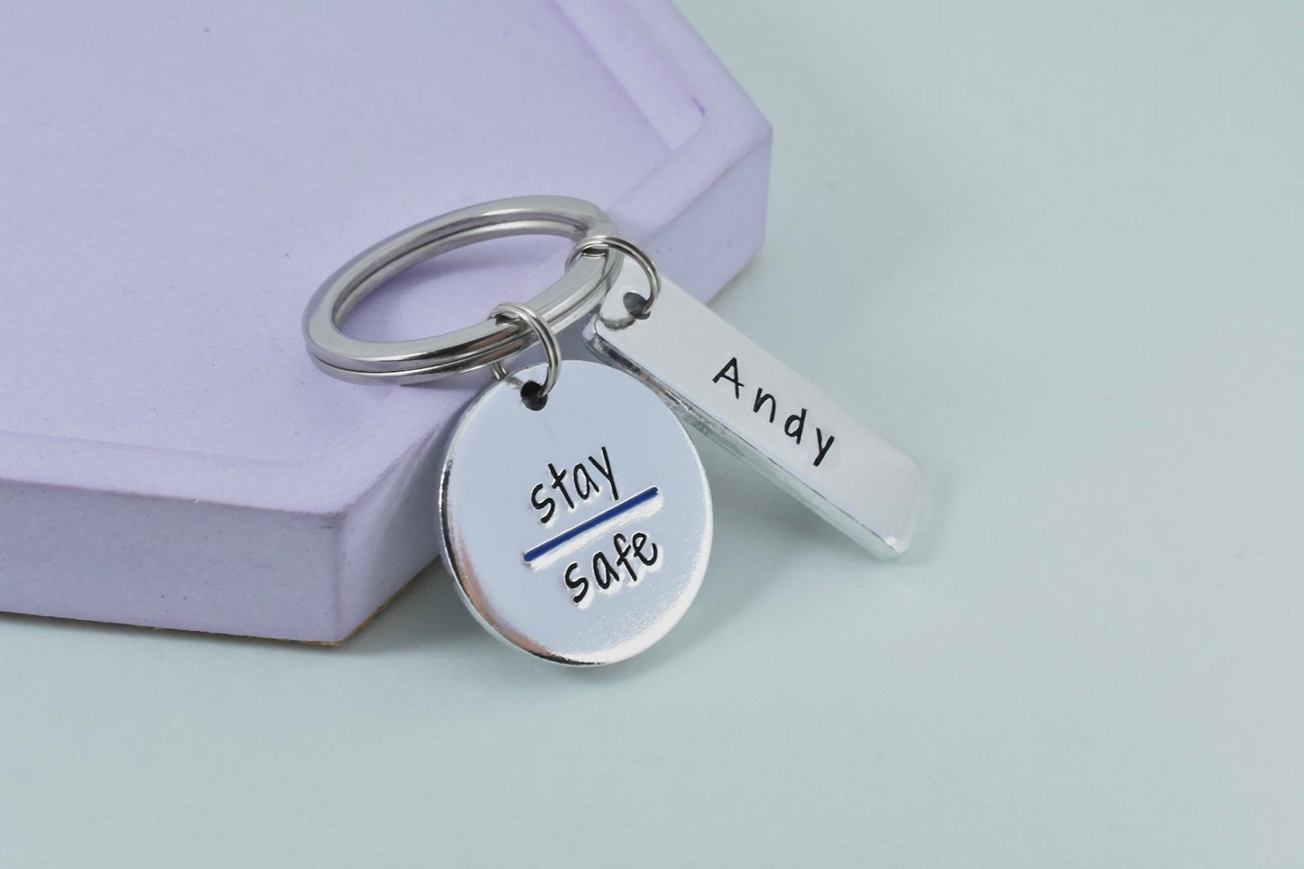 Thin Blue Line Keyring • Police Officer Gift • Personalised Policing Gift • Stay Safe • First Responder Gift • Special Constable Gift • PCSO