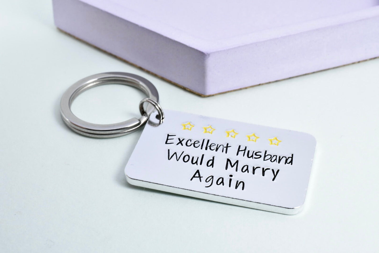 Excellent Husband, Would Marry Again Keyring • Gift For Husband or Wife • Funny Valentines Day Gift • 5 Star • Husband Review Key Chain