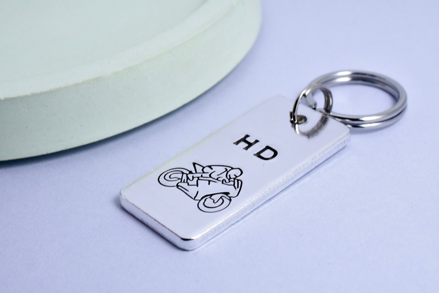 Personalised Motorbike Keyring • Motorcycle Key Ring • Personalised With Biker Initials • Superbike Fan • Motorcyclist Gift • Bikie Gift