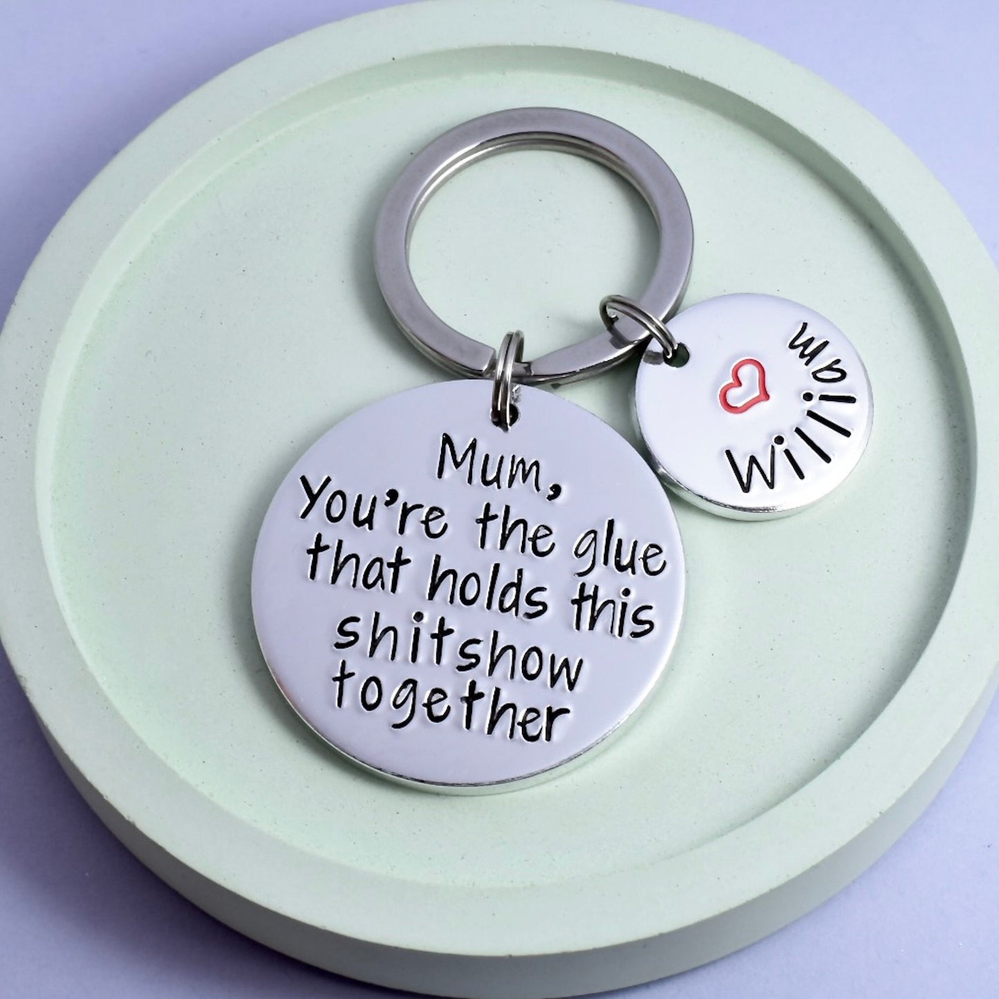 Mum, You're The Glue That Holds This Shitshow Together Keyring • Personalised Gift For Parent•Adult Child Gift For Mum •Mother's Day Present